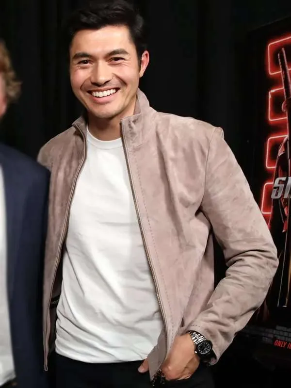 Henry Golding Snake Eyes Movie Premiere Event Pink Leather Jacket