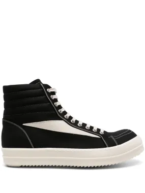 HIGH-TOP CANVAS SUEDE PANELLING SNEAKERS