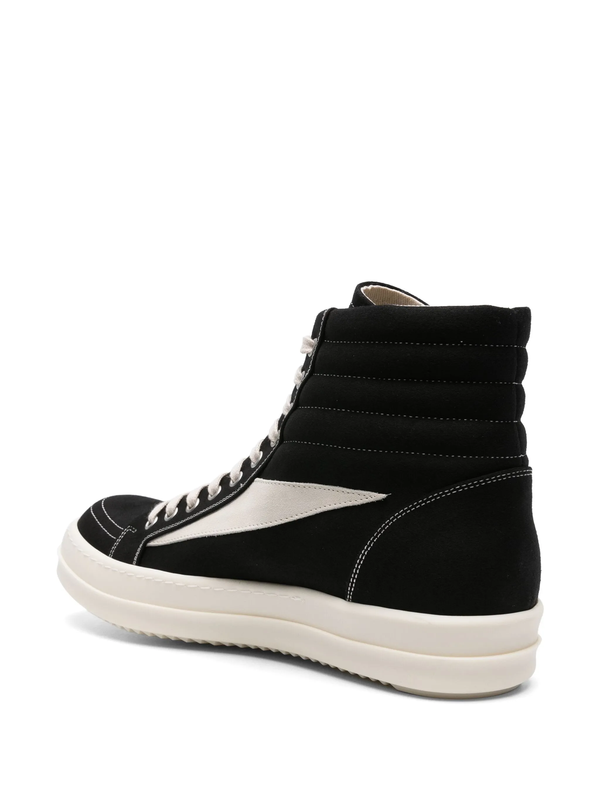 HIGH-TOP CANVAS SUEDE PANELLING SNEAKERS