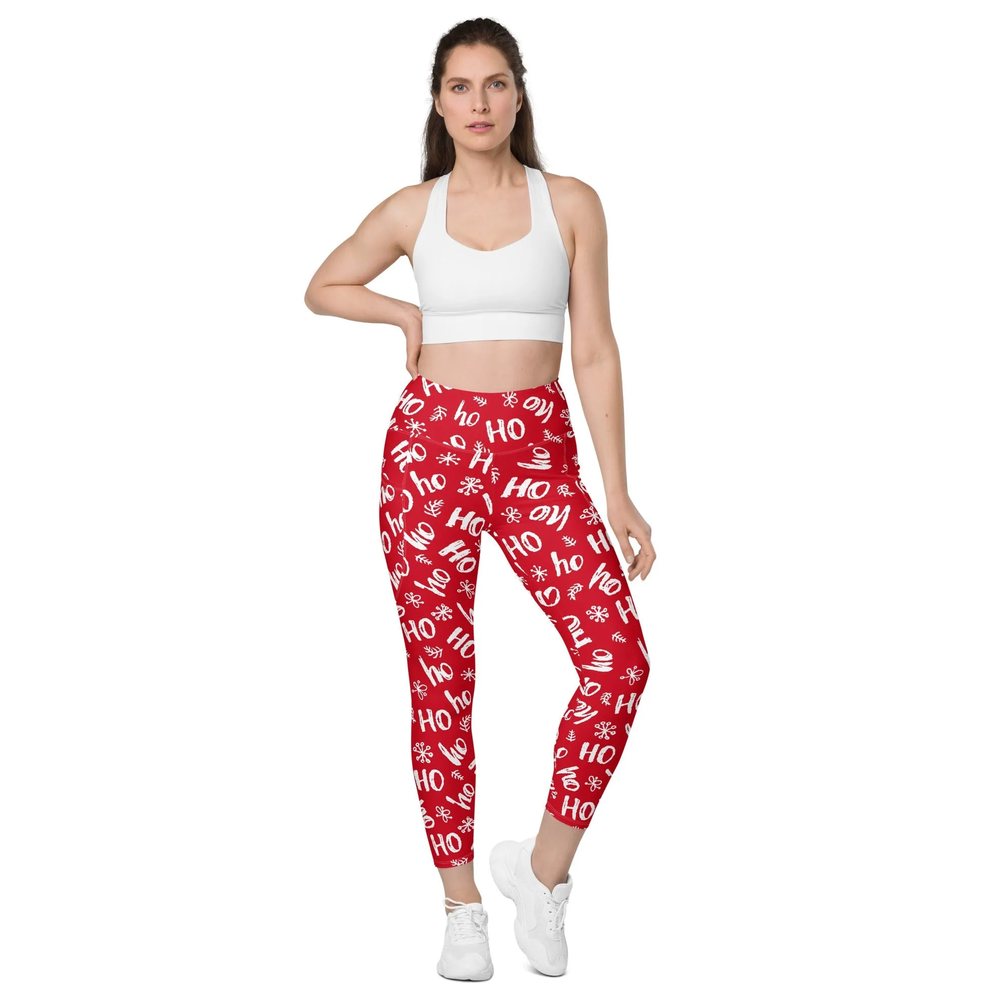 Ho-Ho Holiday Cheer Leggings With Pockets