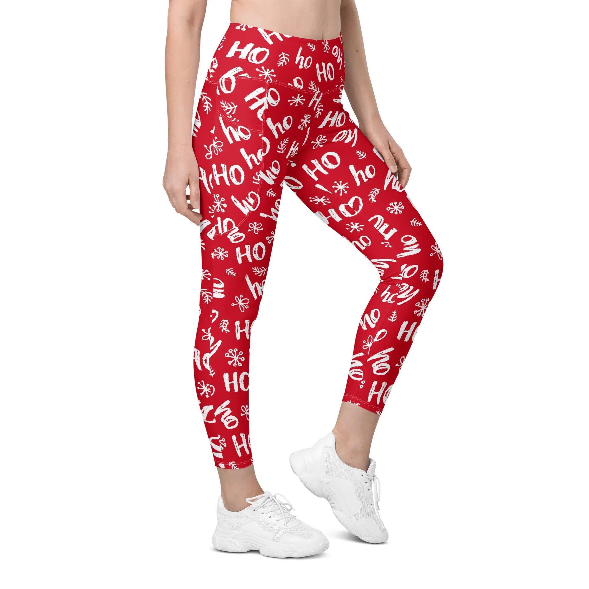 Ho-Ho Holiday Cheer Leggings With Pockets