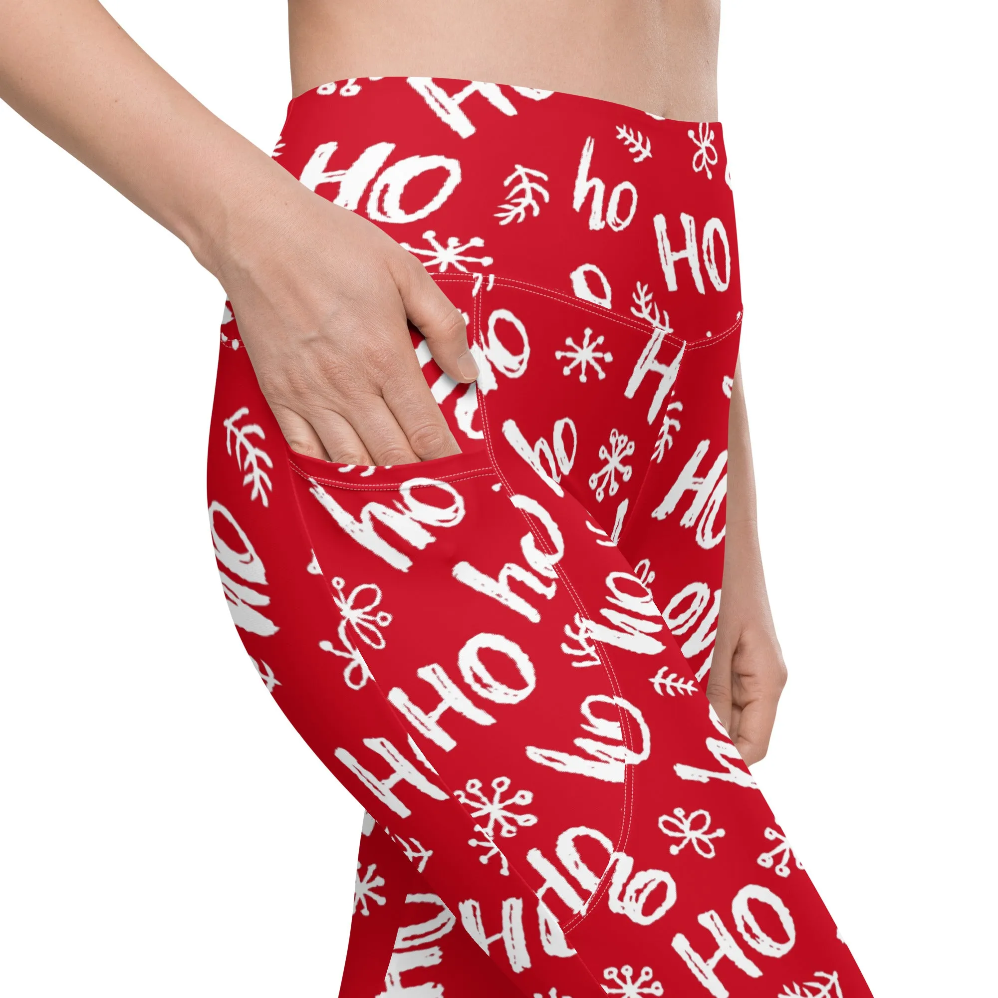 Ho-Ho Holiday Cheer Leggings With Pockets