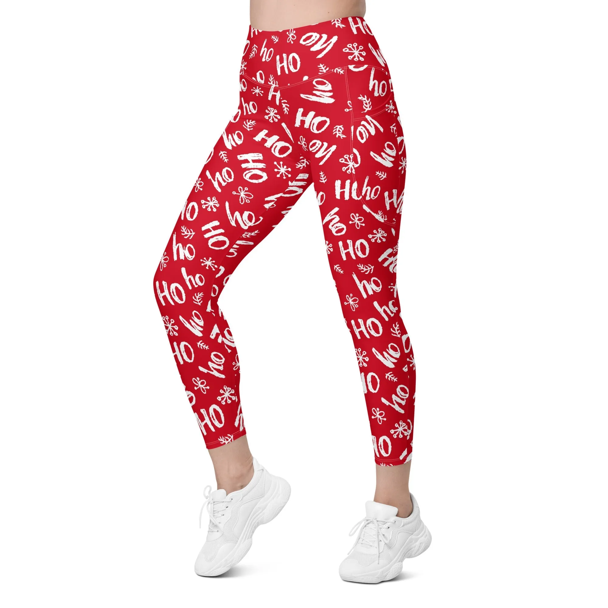 Ho-Ho Holiday Cheer Leggings With Pockets