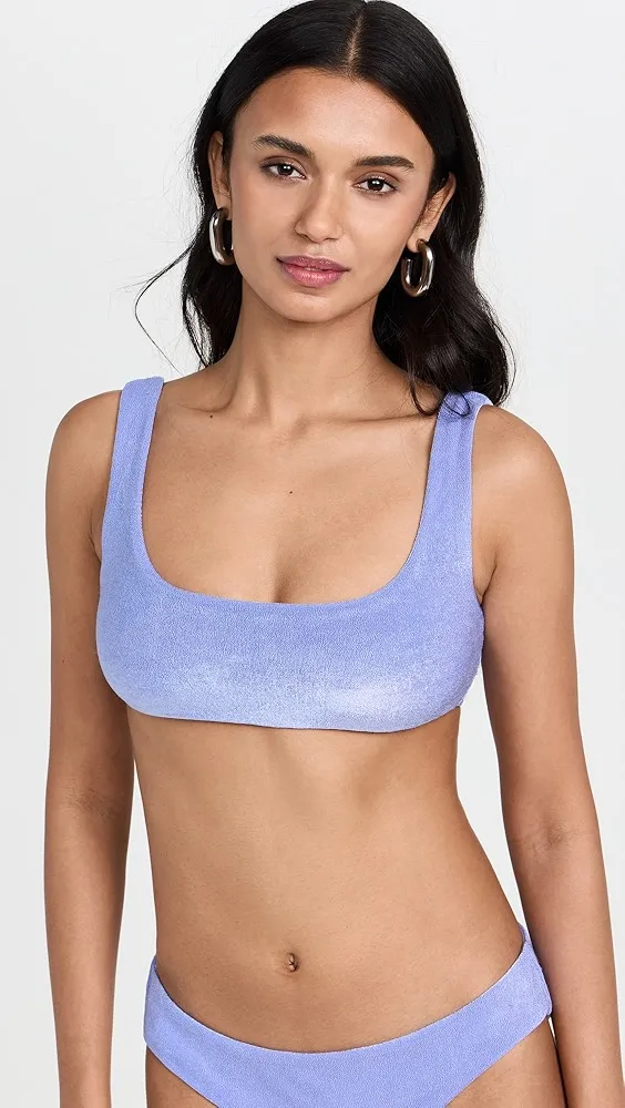 JADE Swim   Rounded Edges Bikini Top 