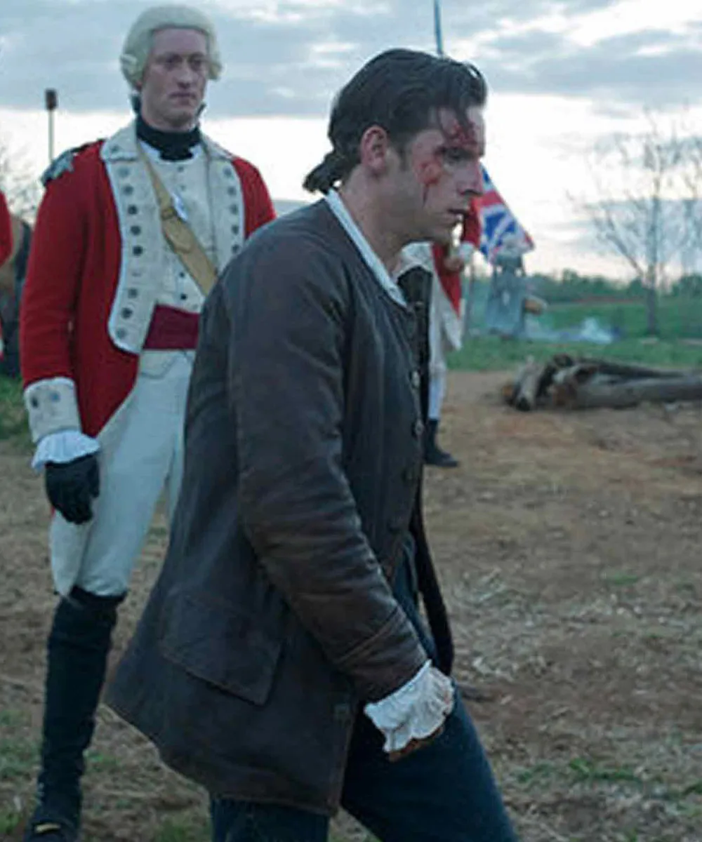 Jamie Bell Turn Washington’s Spies Brown Leather Jacket