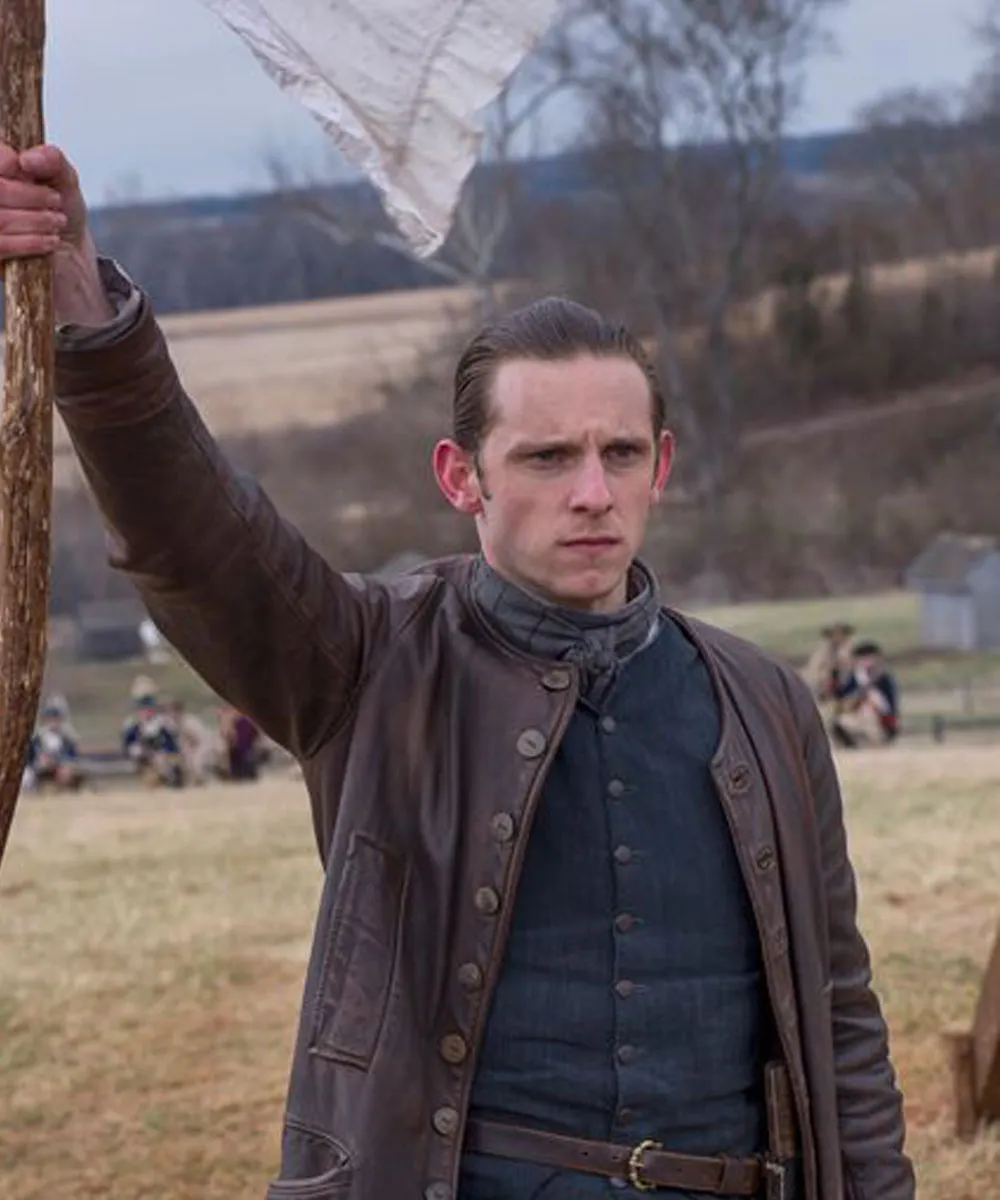 Jamie Bell Turn Washington’s Spies Brown Leather Jacket