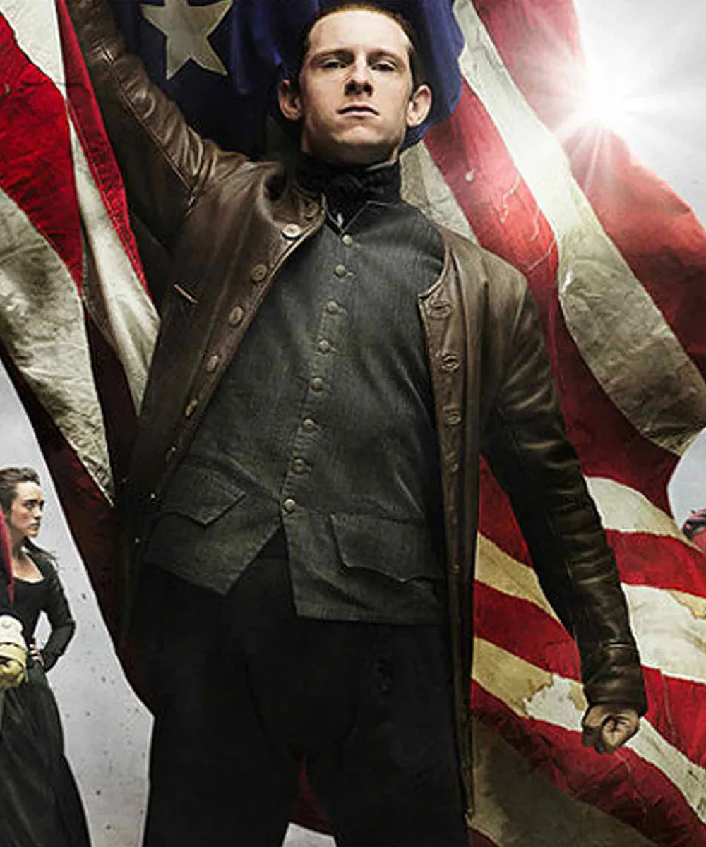 Jamie Bell Turn Washington’s Spies Brown Leather Jacket