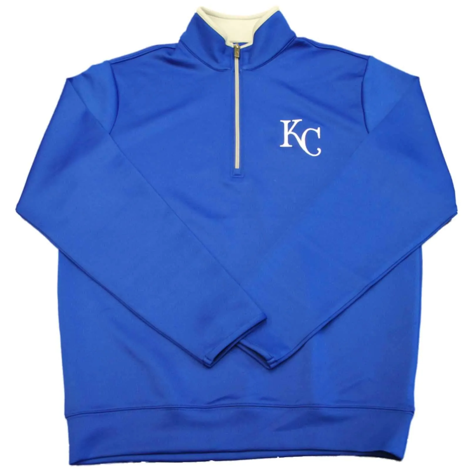 Kansas City Royals Antigua Royal Blue Leader 1/4 Zip Pullover Jacket