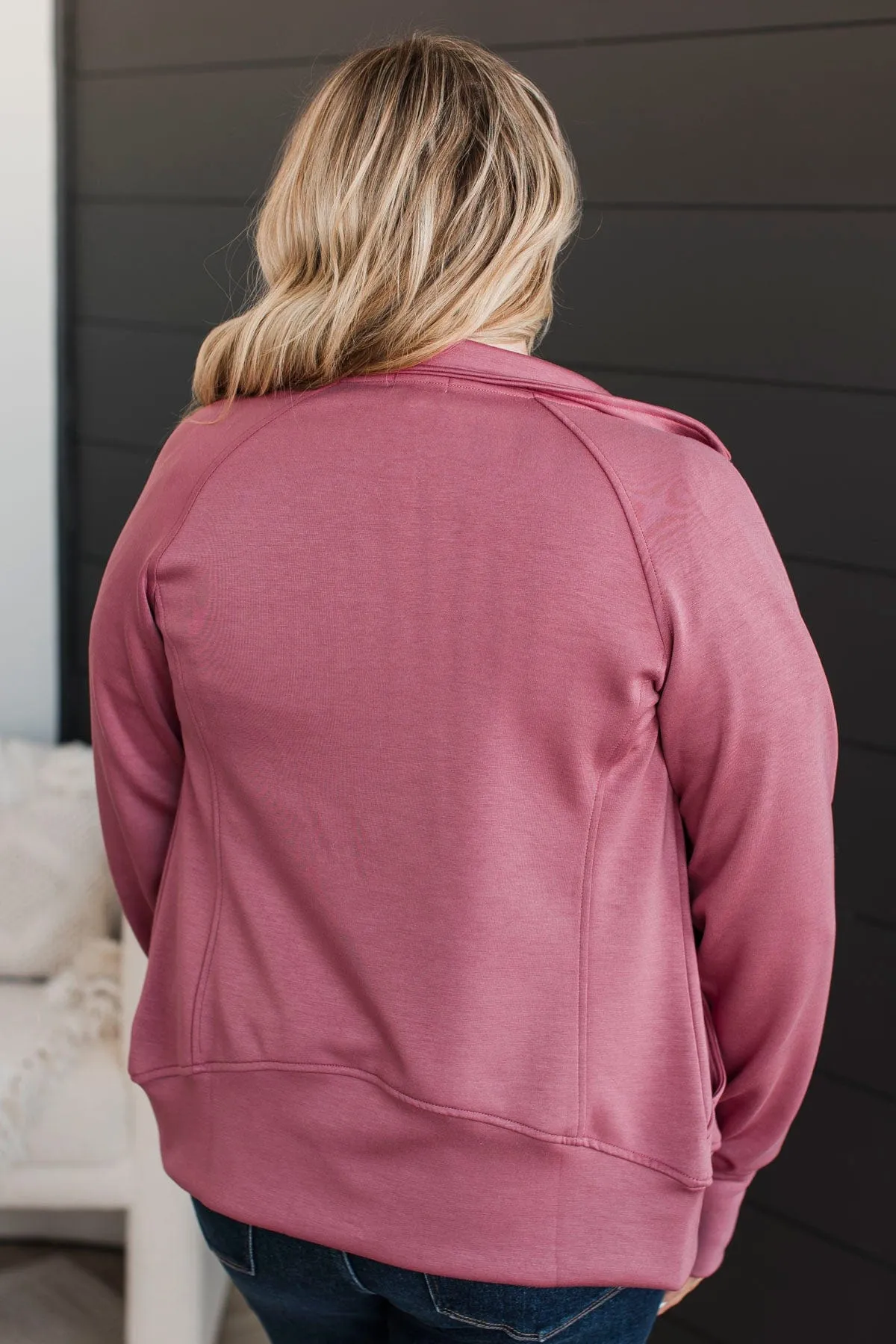 Keep Crushing It Zip-Up Jacket- Rose