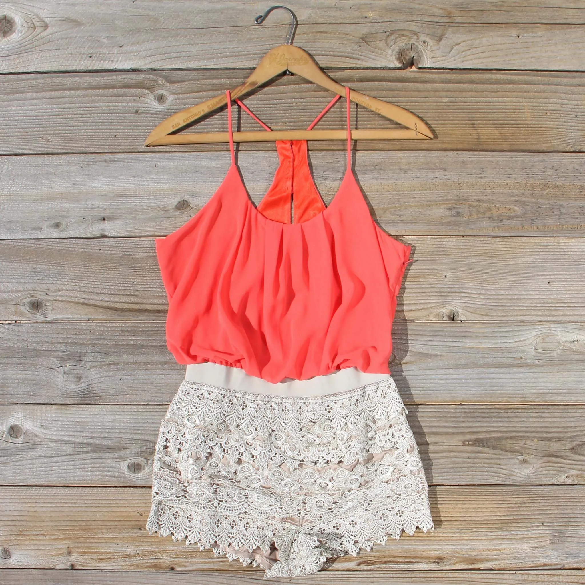 Kindred Spirits Romper in Coral