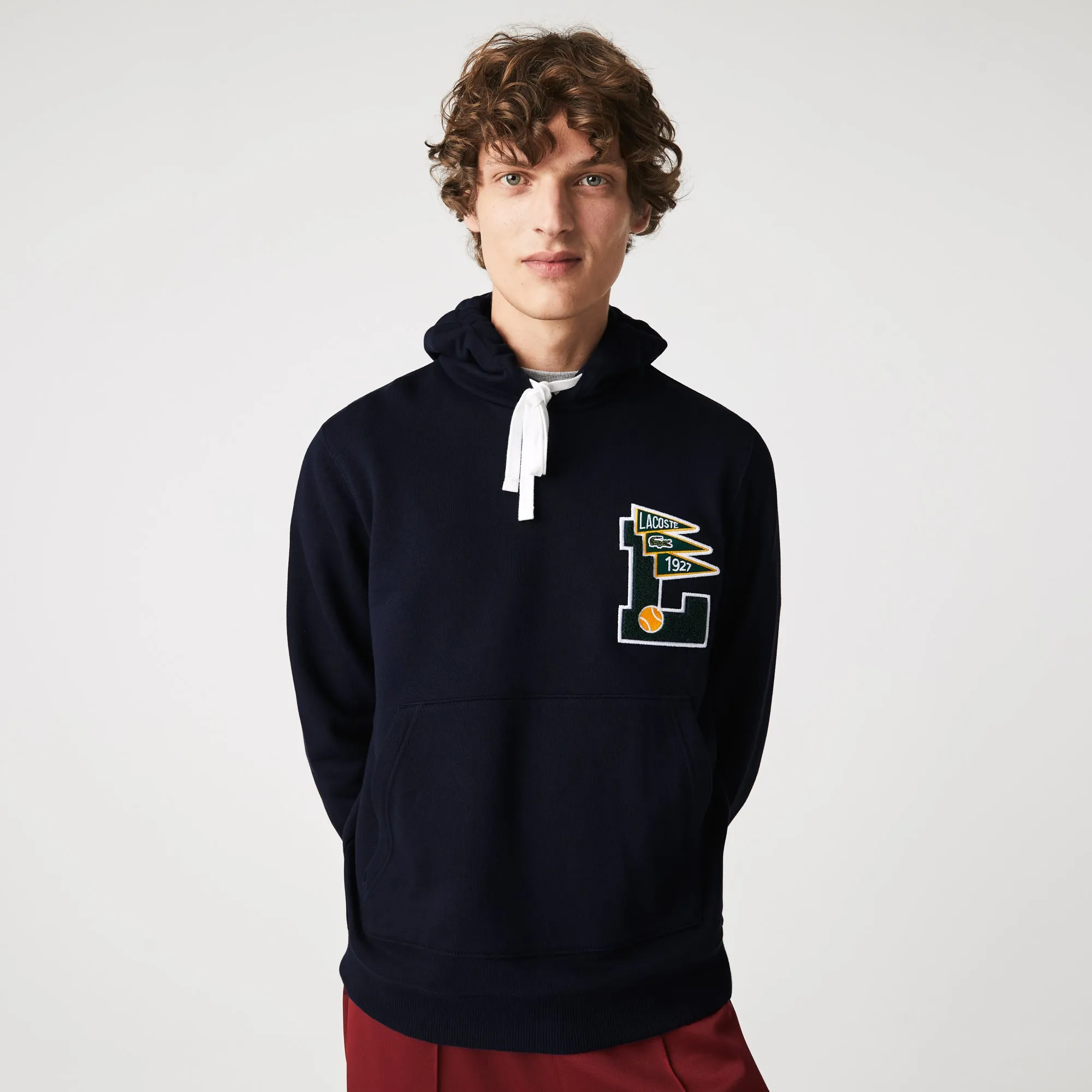 Lacoste Men’s Pennants L Badge Hooded Cotton Fleece Sweatshirt