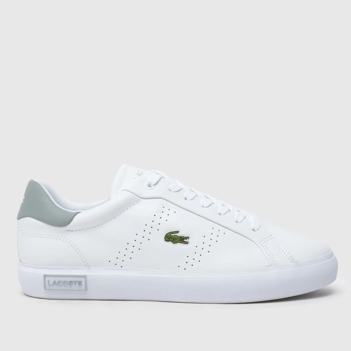 Lacoste powercourt 2.0 trainers in white & grey