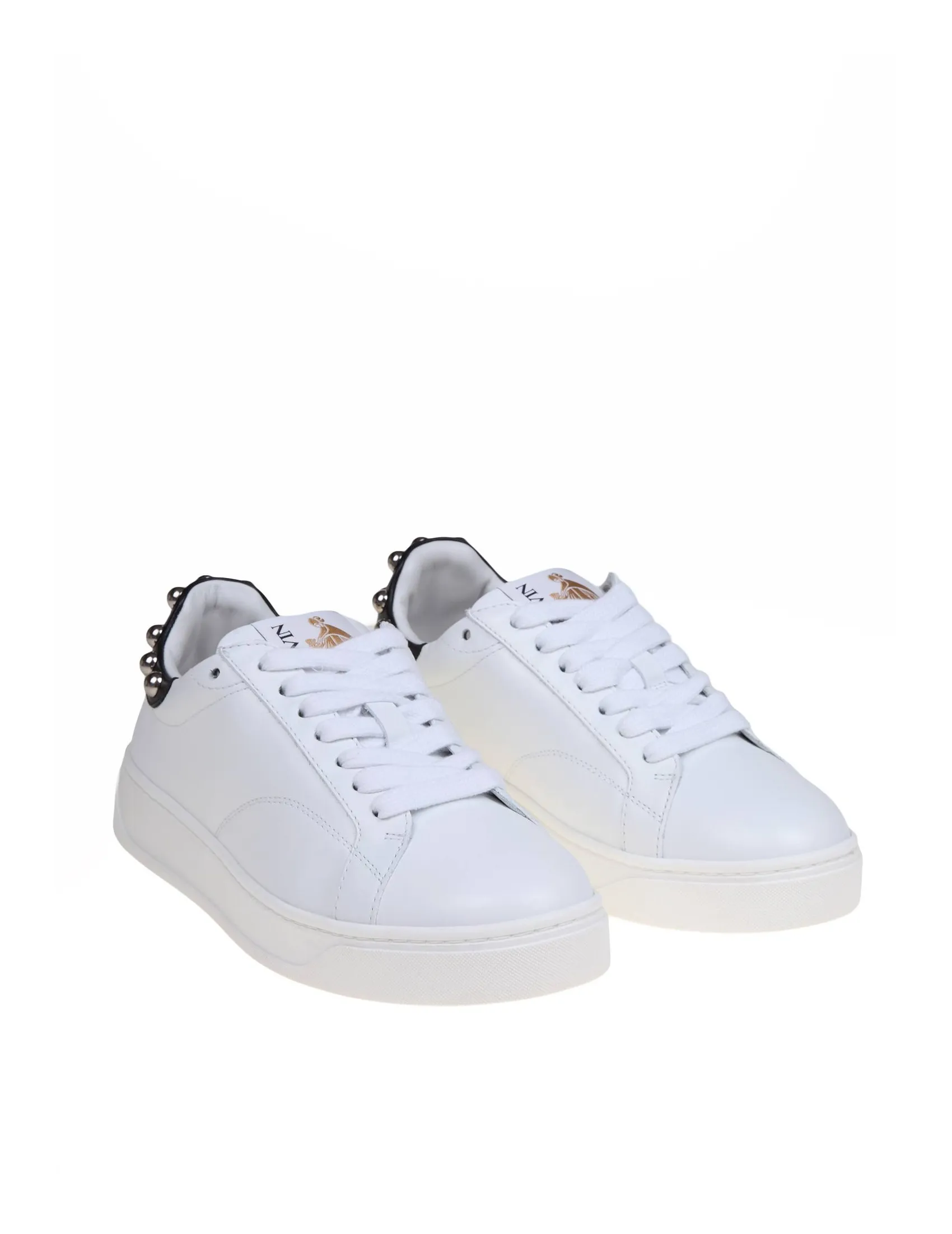 LANVIN DDB0 SNEAKERS IN LEATHER WITH APPLIED STUDS