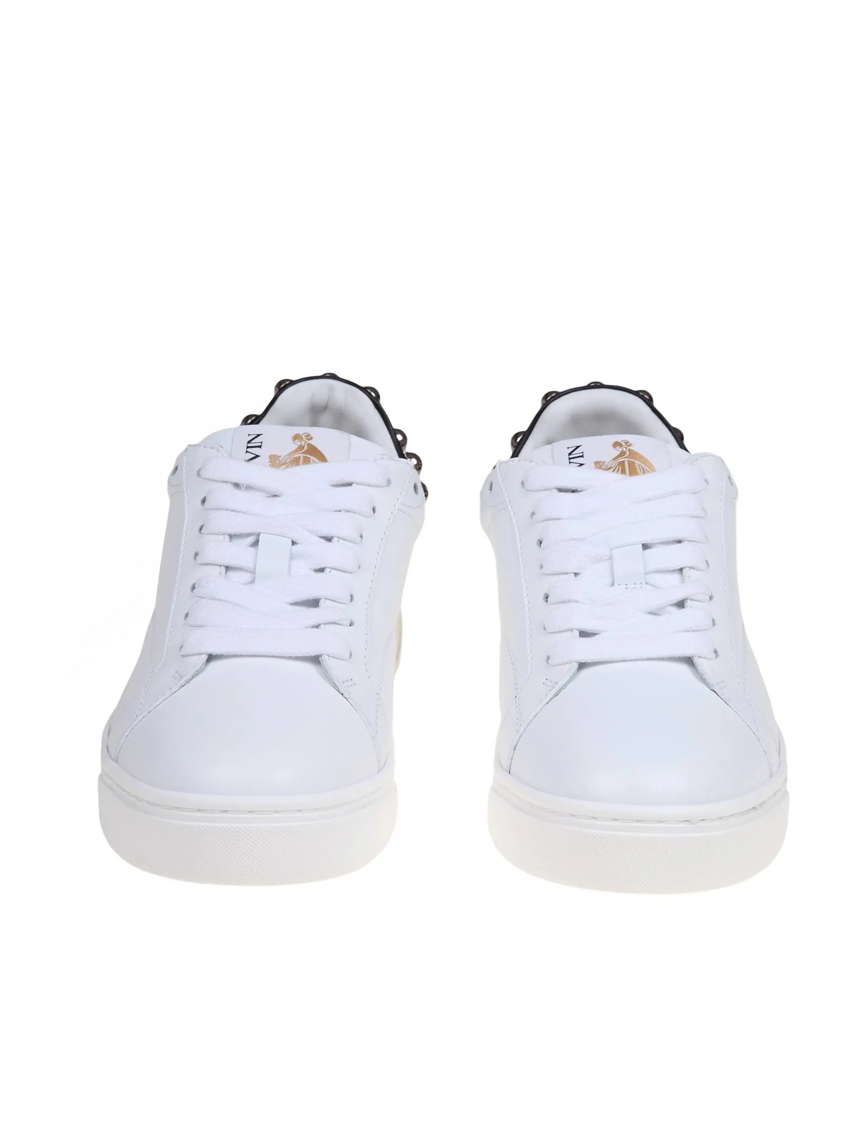 LANVIN DDB0 SNEAKERS IN LEATHER WITH APPLIED STUDS