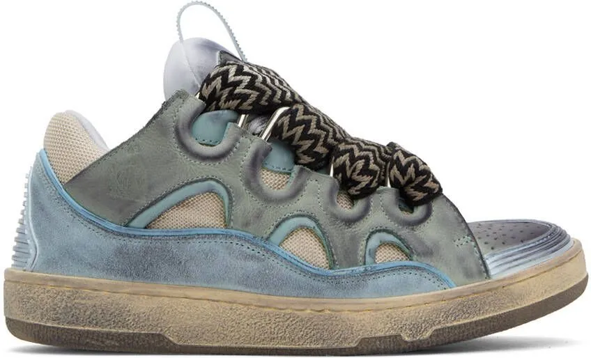 Lanvin SSENSE Exclusive Blue Curb Sneakers