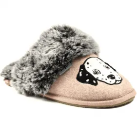 Lazy Dogz Ladies Dalmation Pink Mule Slipper