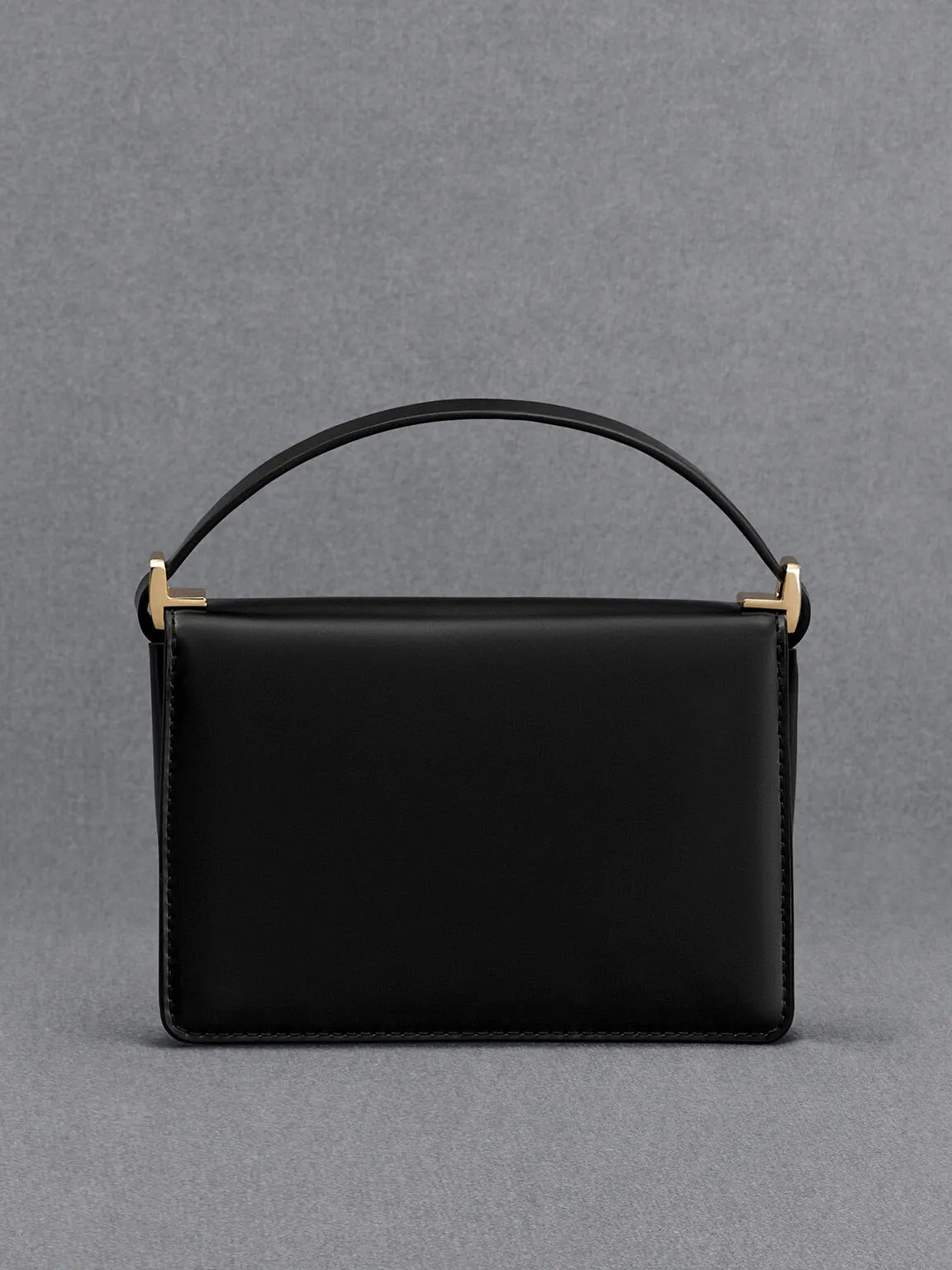 Leather Boxy Bag - Black