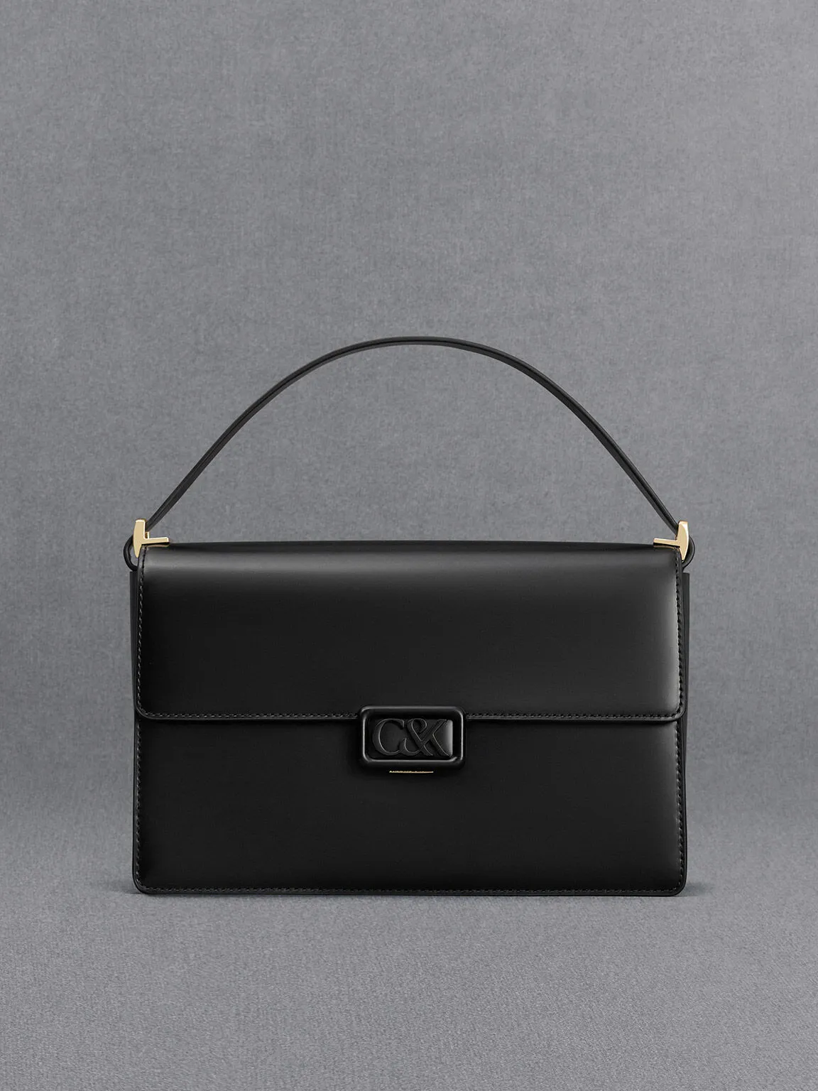 Leather Shoulder Bag - Black