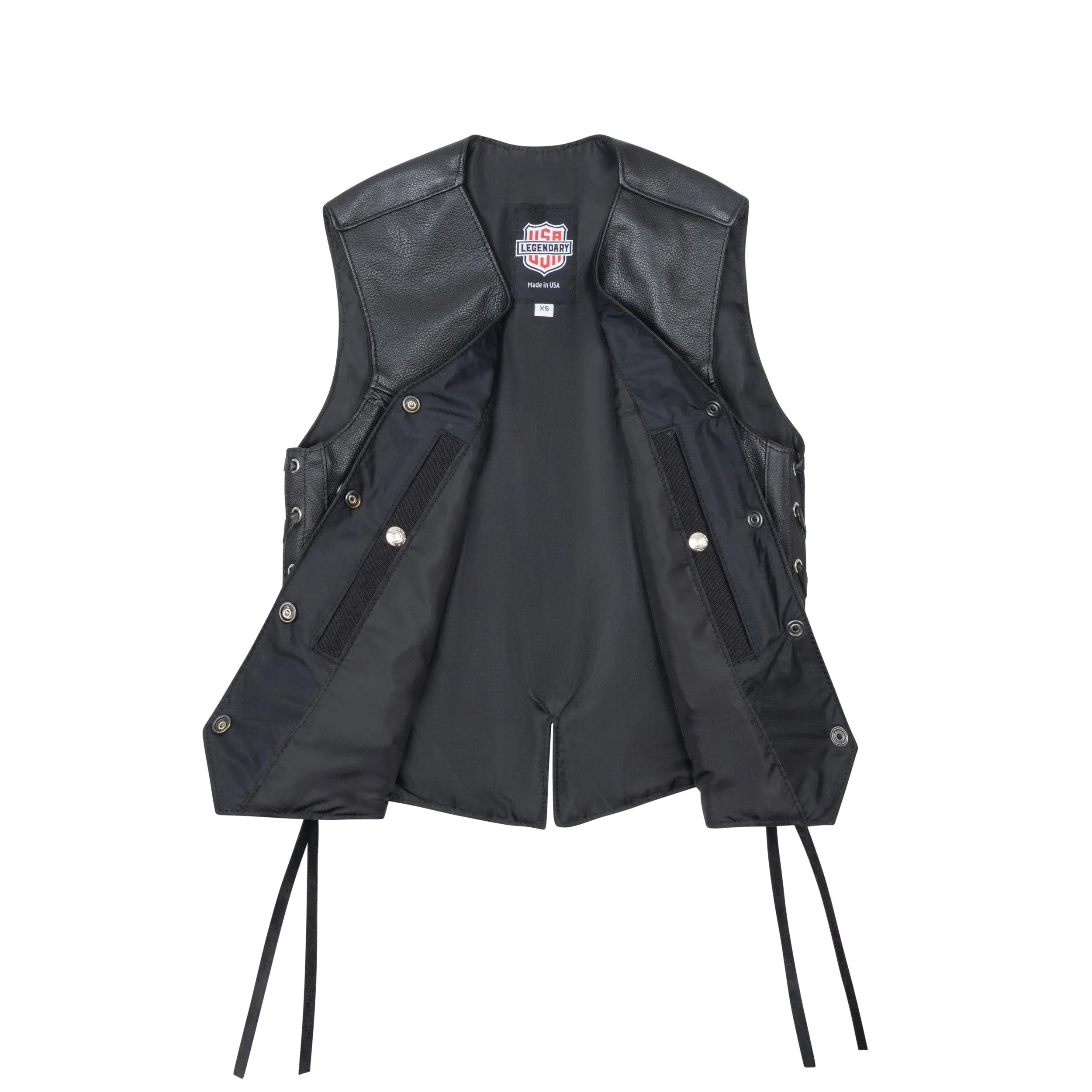 Legendary ‘Vikla_Chikla’ Women’s Leather Braided Motorcycle Vest w/Buffalo Nickel Snaps