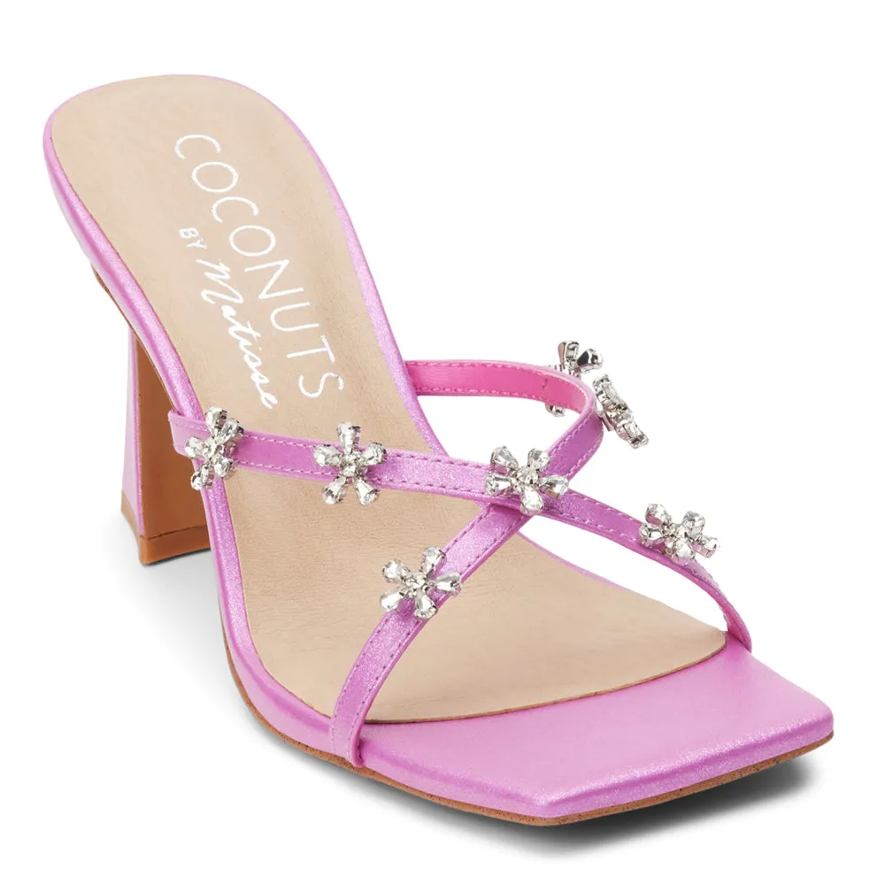 Levi Rhinestone Block Heel Sandals