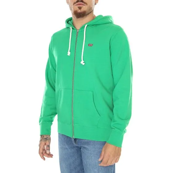 Levis M' New Original Zip Up Bright Green Hoodie