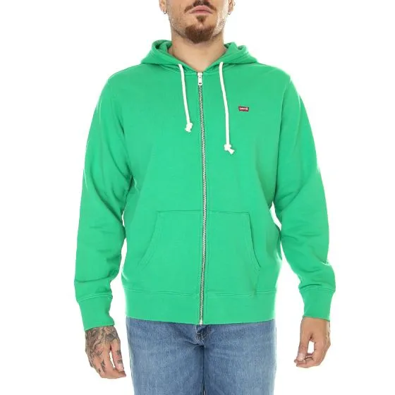 Levis M' New Original Zip Up Bright Green Hoodie