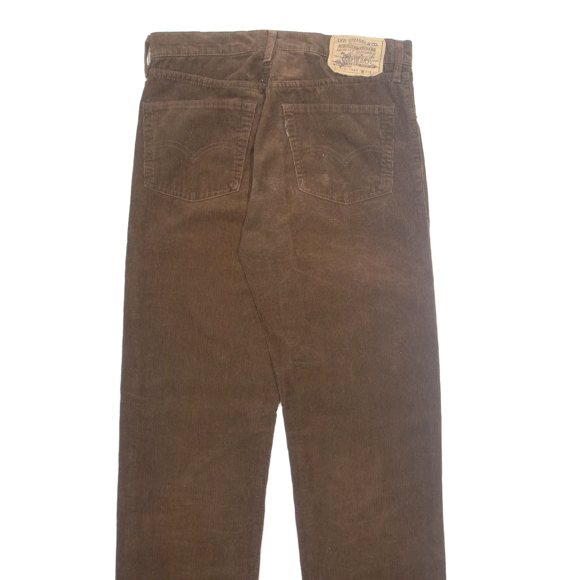 LEVI'S Mens Corduroy Trousers Brown Regular Tapered W31 L33