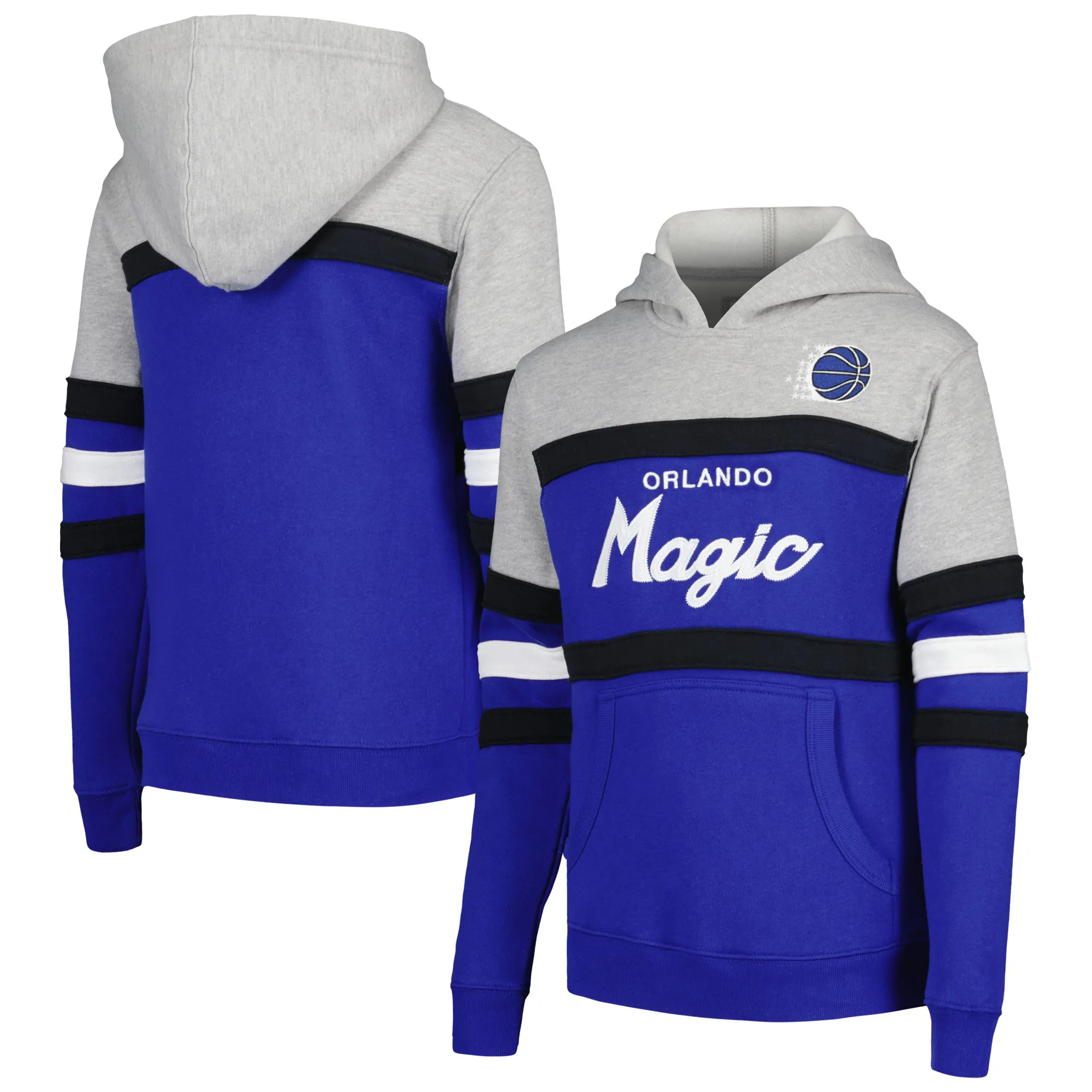 Lids Youth Mitchell & Ness Gray/Blue Orlando Magic Hardwood Classics Head Coach Pullover Hoodie