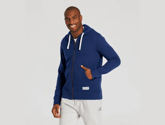 Life is Good Men's Simply True Zip Fleece Hoodie - Solid