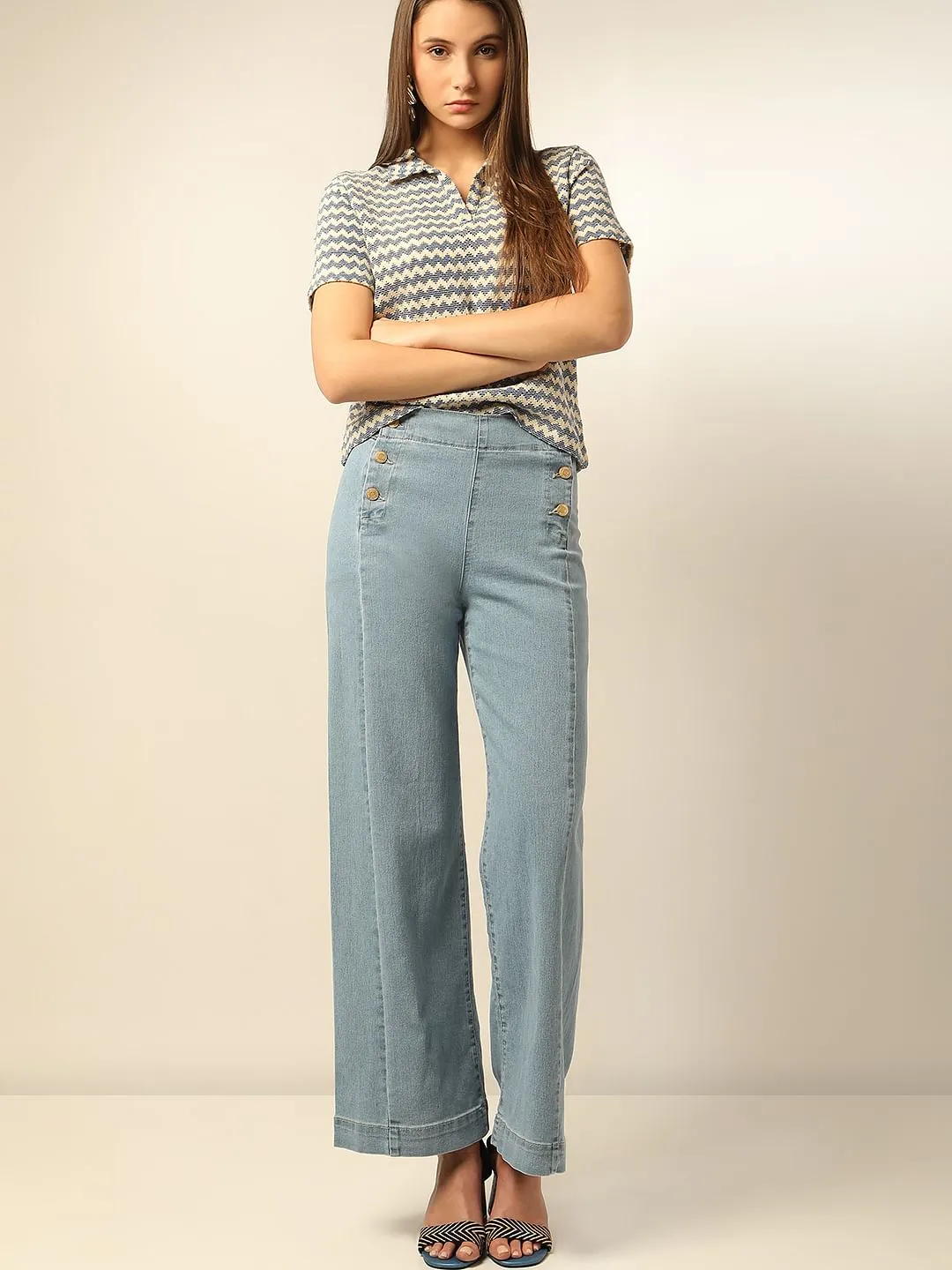 Light Blue High Rise Zoey Wide-Leg Jeans