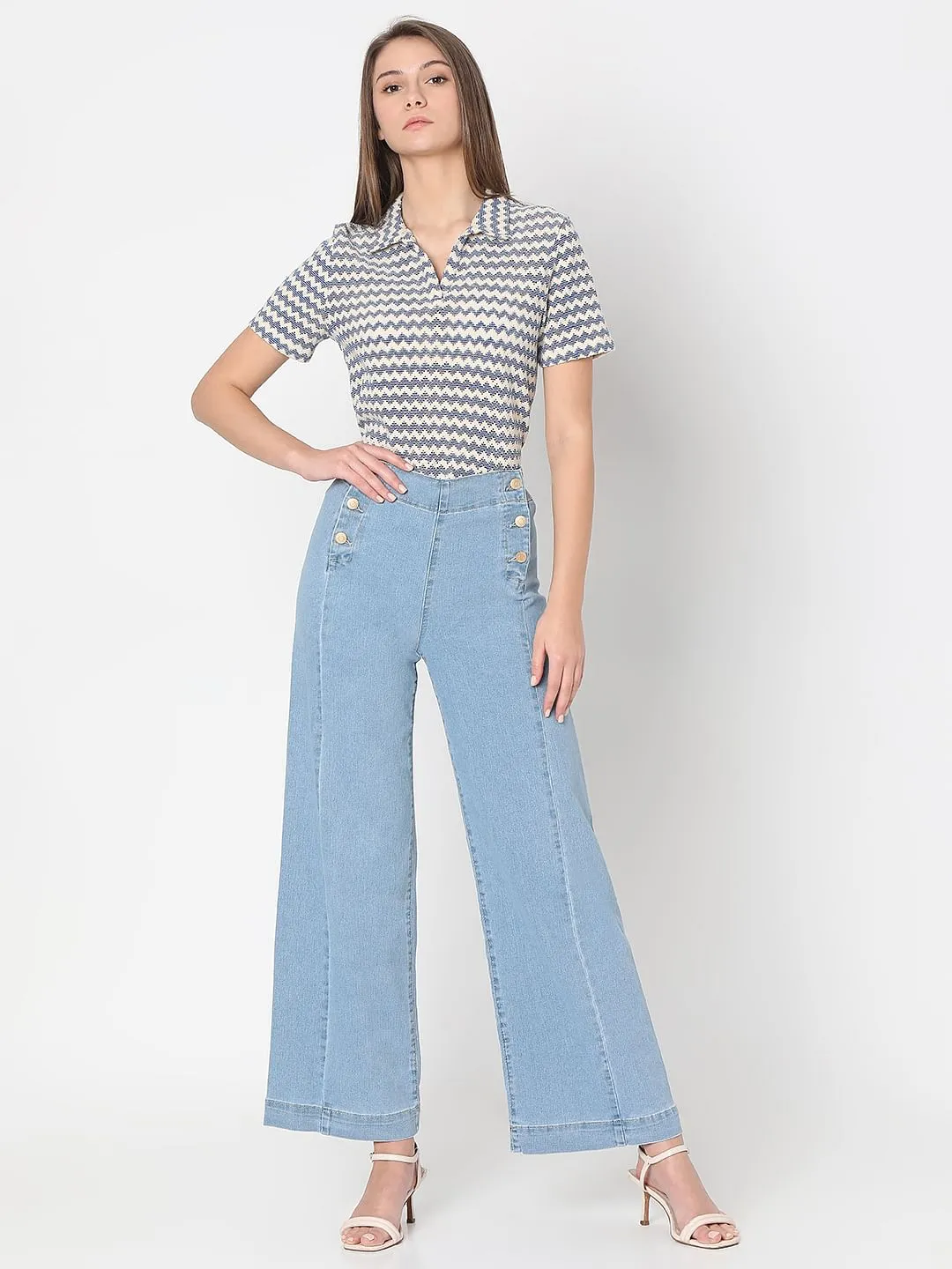 Light Blue High Rise Zoey Wide-Leg Jeans