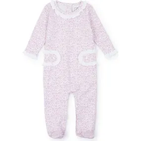 Lila + Hayes Lucy Girls' Romper, Pretty Pink Blooms