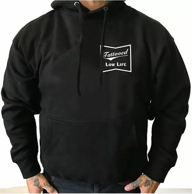 Limited Edition Tattooed Low Life Pullover Back Print Hoodie for Men