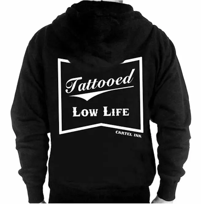 Limited Edition Tattooed Low Life Pullover Back Print Hoodie for Men