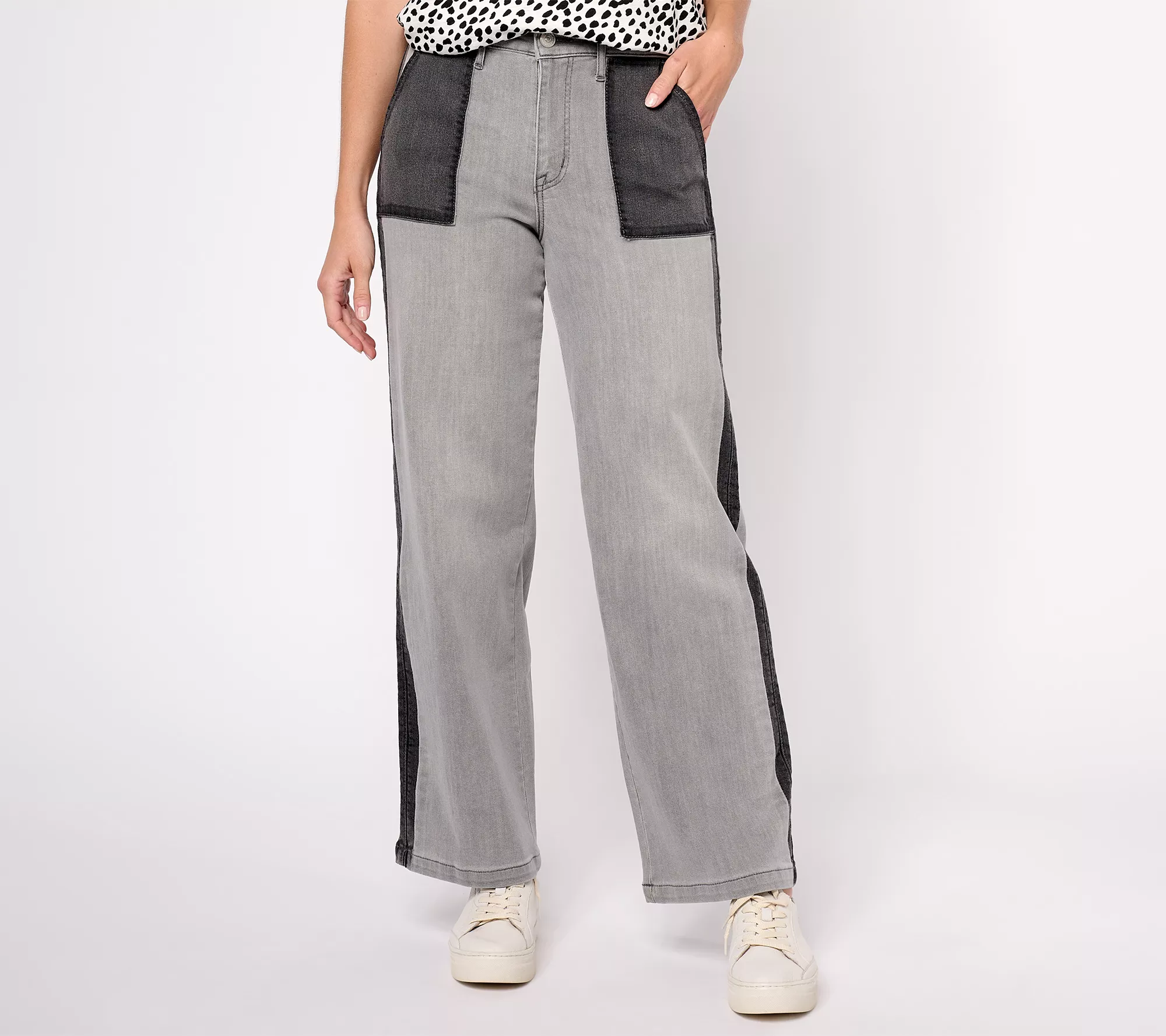 LOGO by Lori Goldstein Tall Wide Leg Jeans