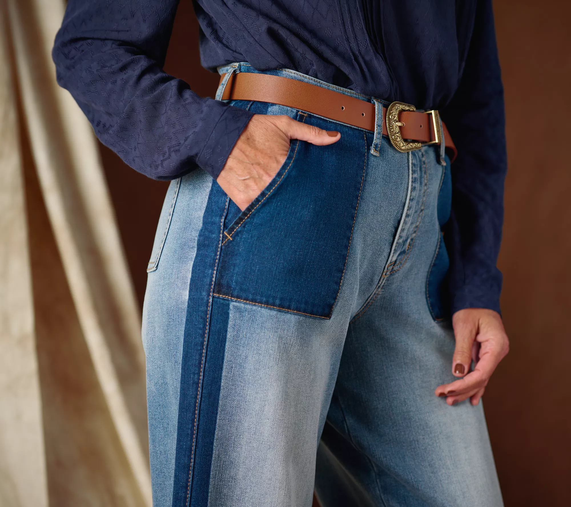 LOGO by Lori Goldstein Tall Wide Leg Jeans