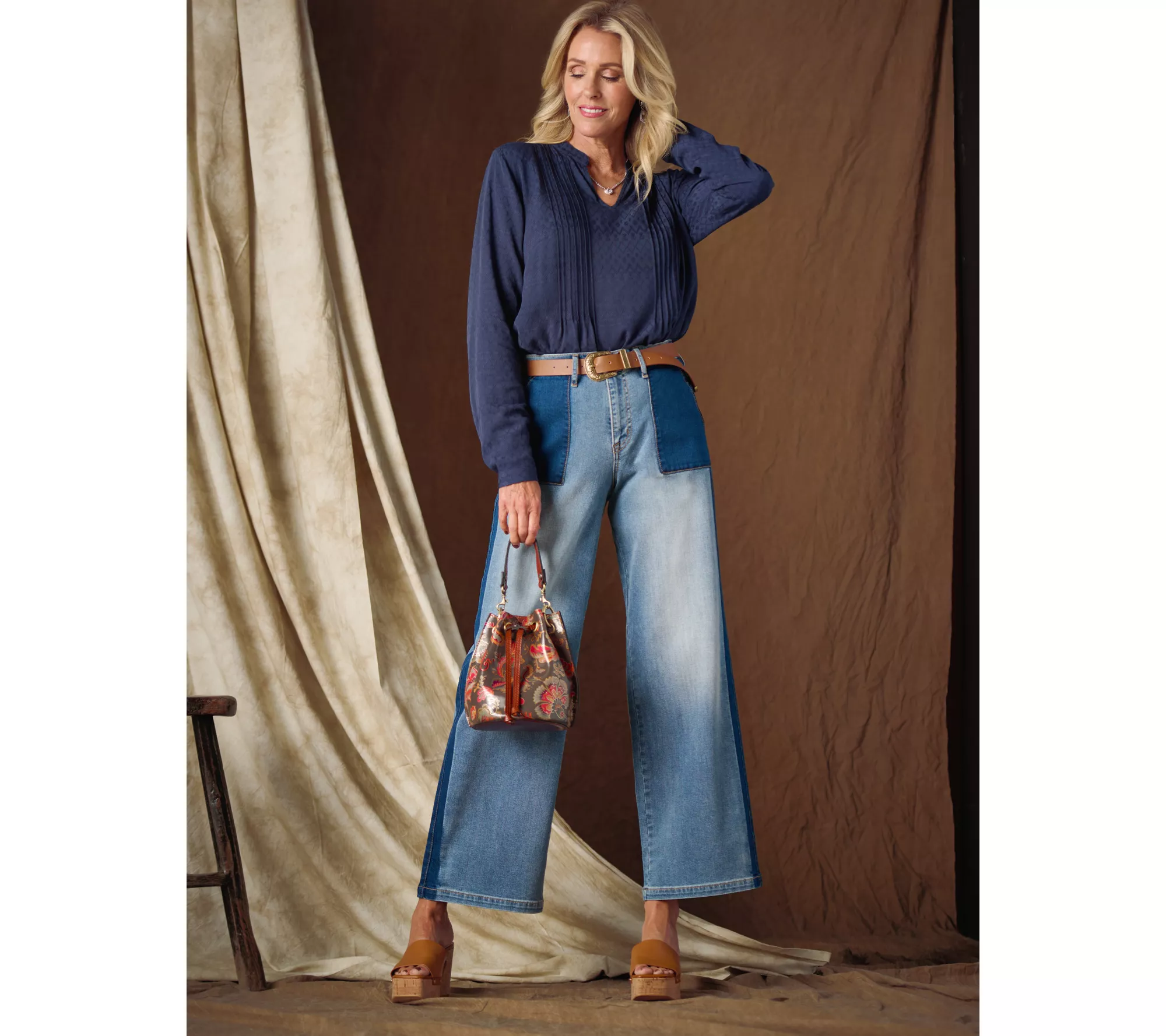 LOGO by Lori Goldstein Tall Wide Leg Jeans