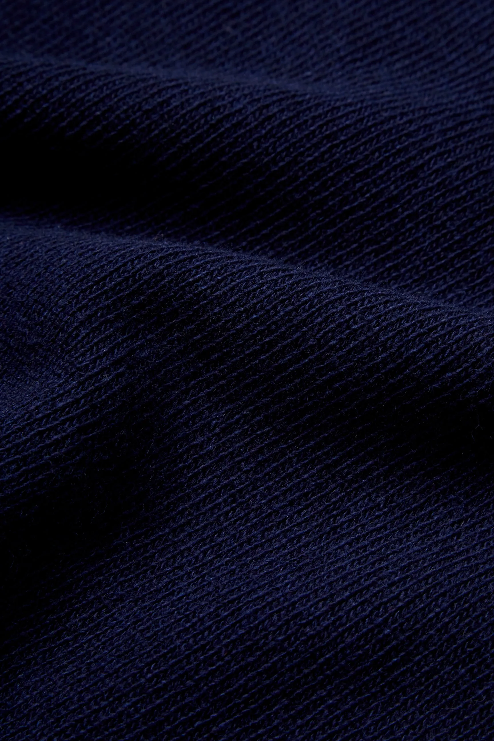 LOGO NAVY WOOL KNIT POLO