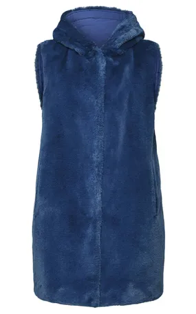 Long dark blue oakwood sleeveless vest 64667