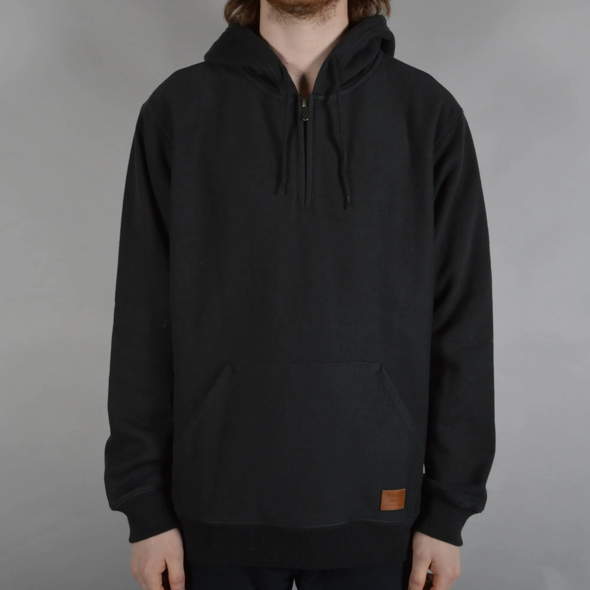 Longman 1/2 Zip Hooded Fleece - Washed Black