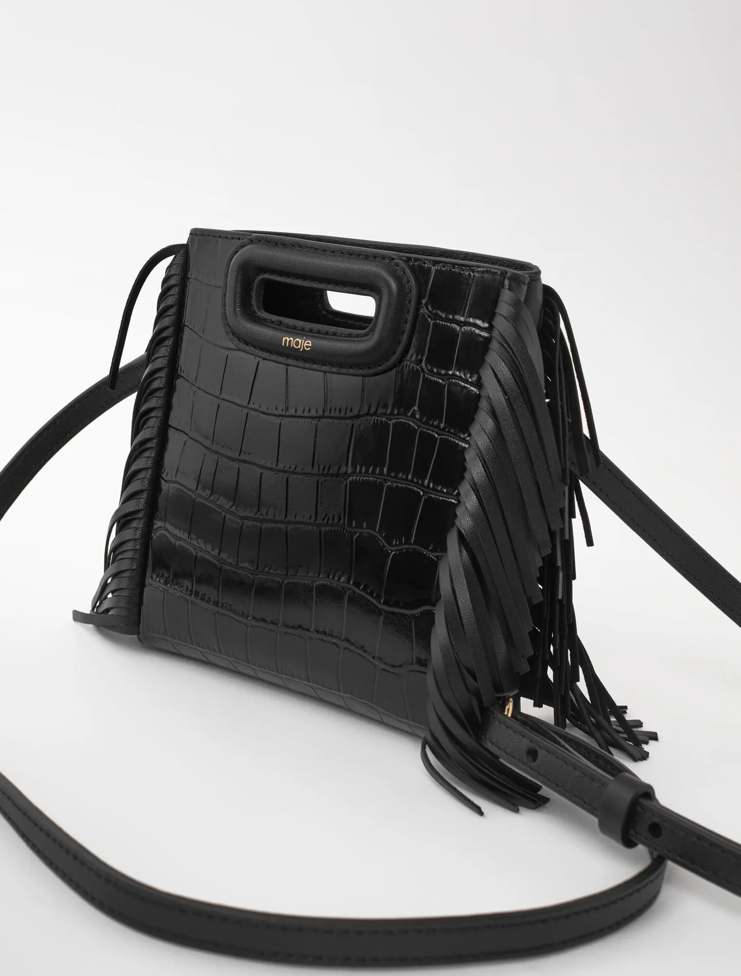 M mini crocodile embossed bag