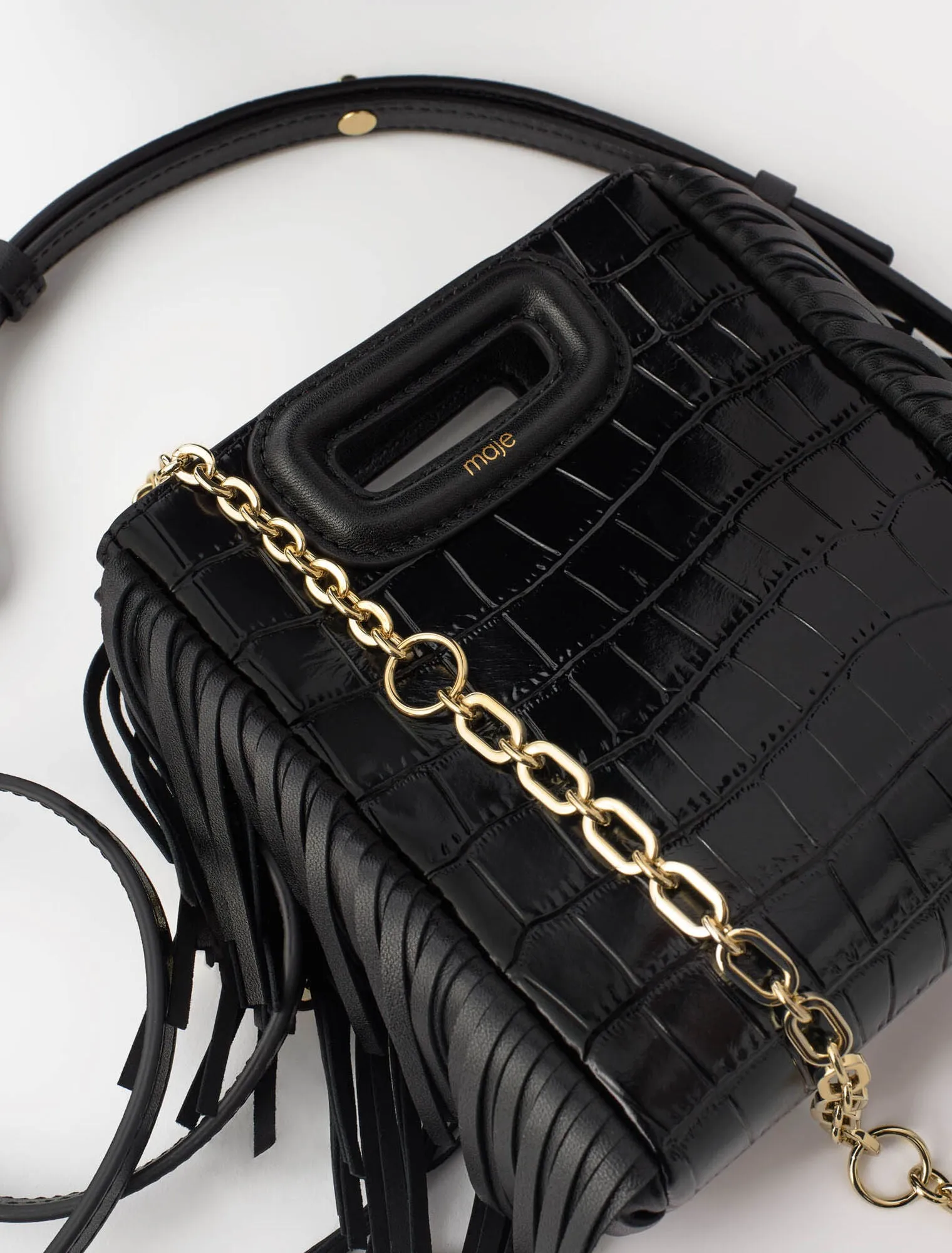 M mini crocodile embossed bag