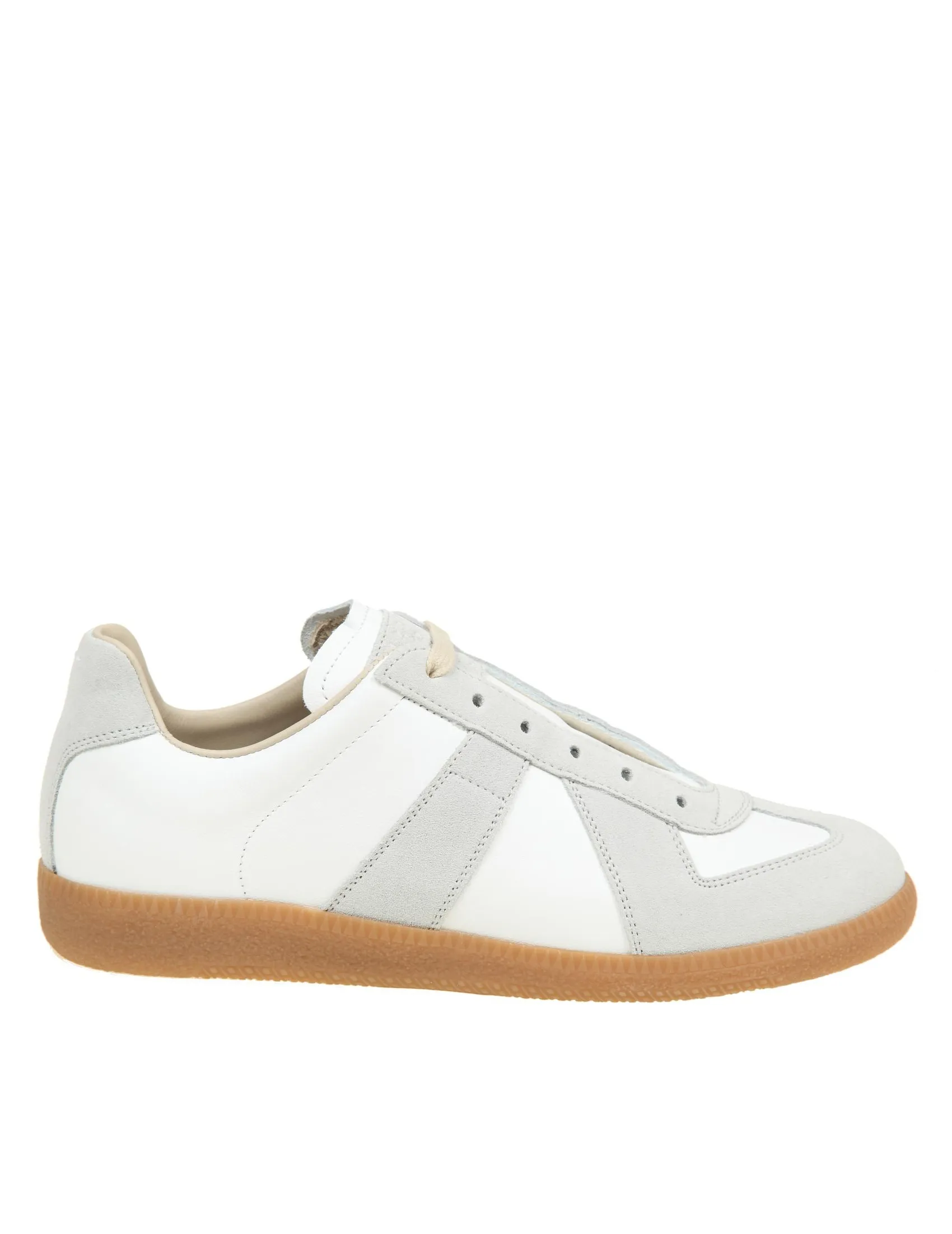 MAISON MARGIELA REPLICA SNEAKERS IN WHITE COLOR LEATHER AND SUEDE