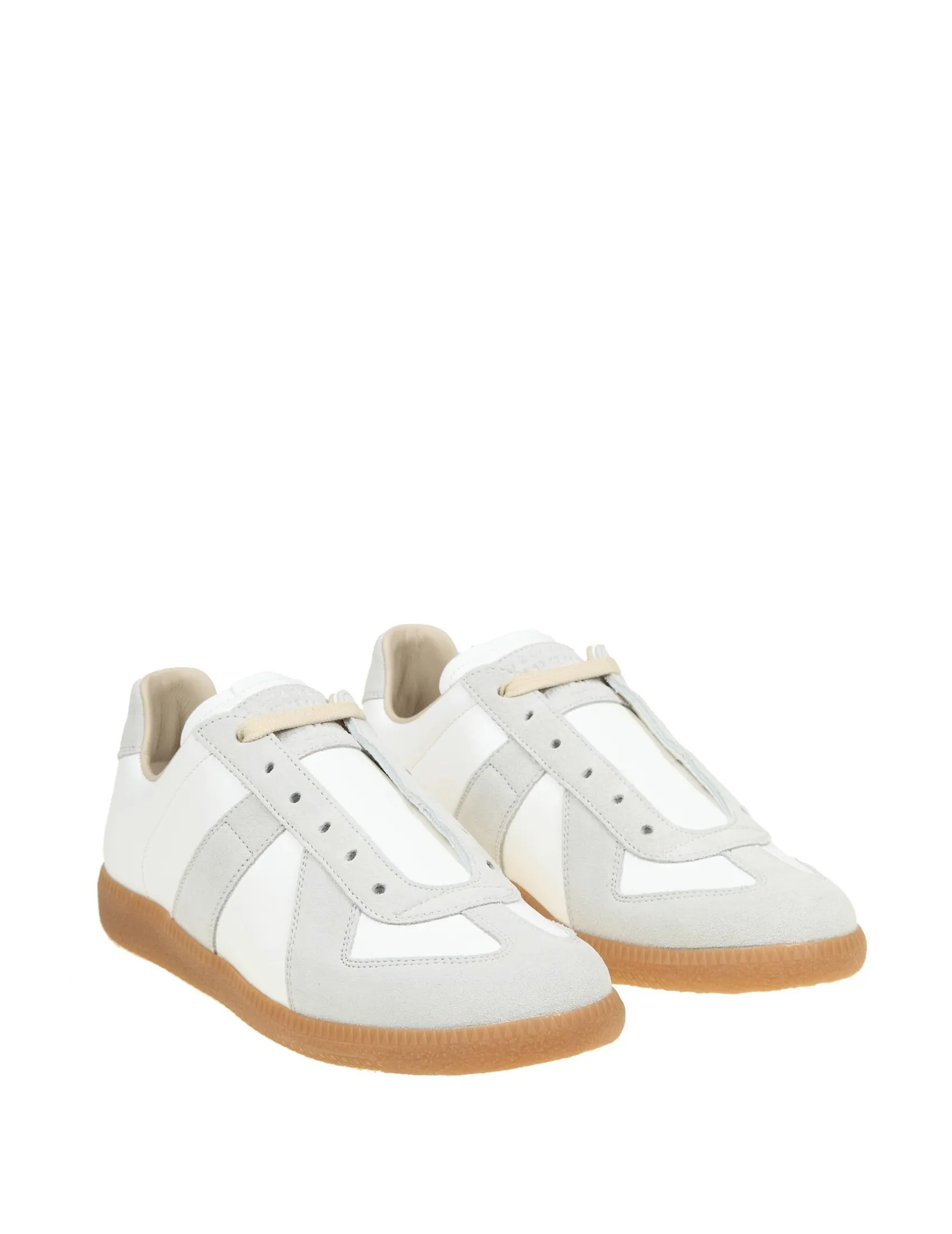 MAISON MARGIELA REPLICA SNEAKERS IN WHITE COLOR LEATHER AND SUEDE