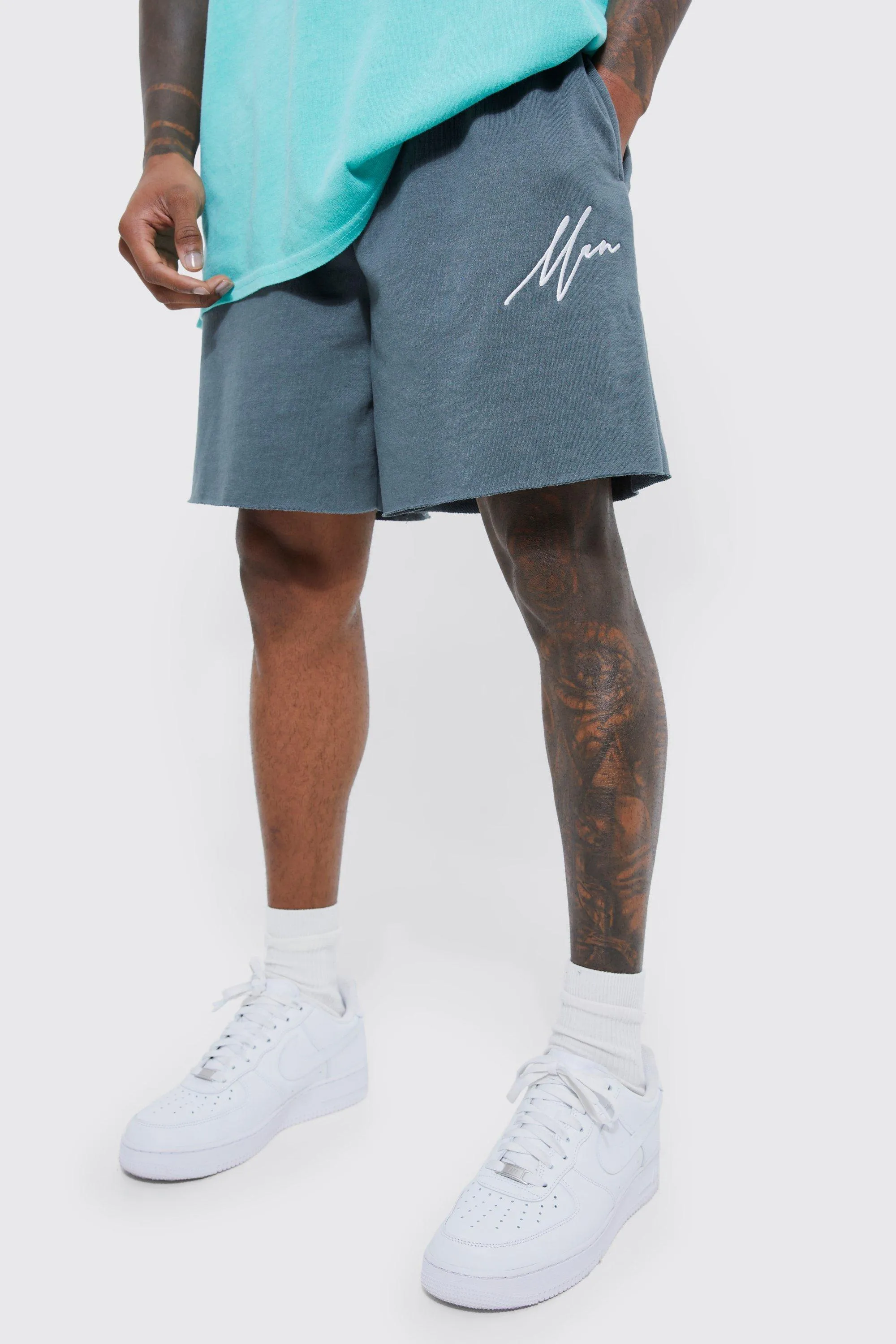 Man Short Oversized Loopback Jersey Short | boohooMAN UK