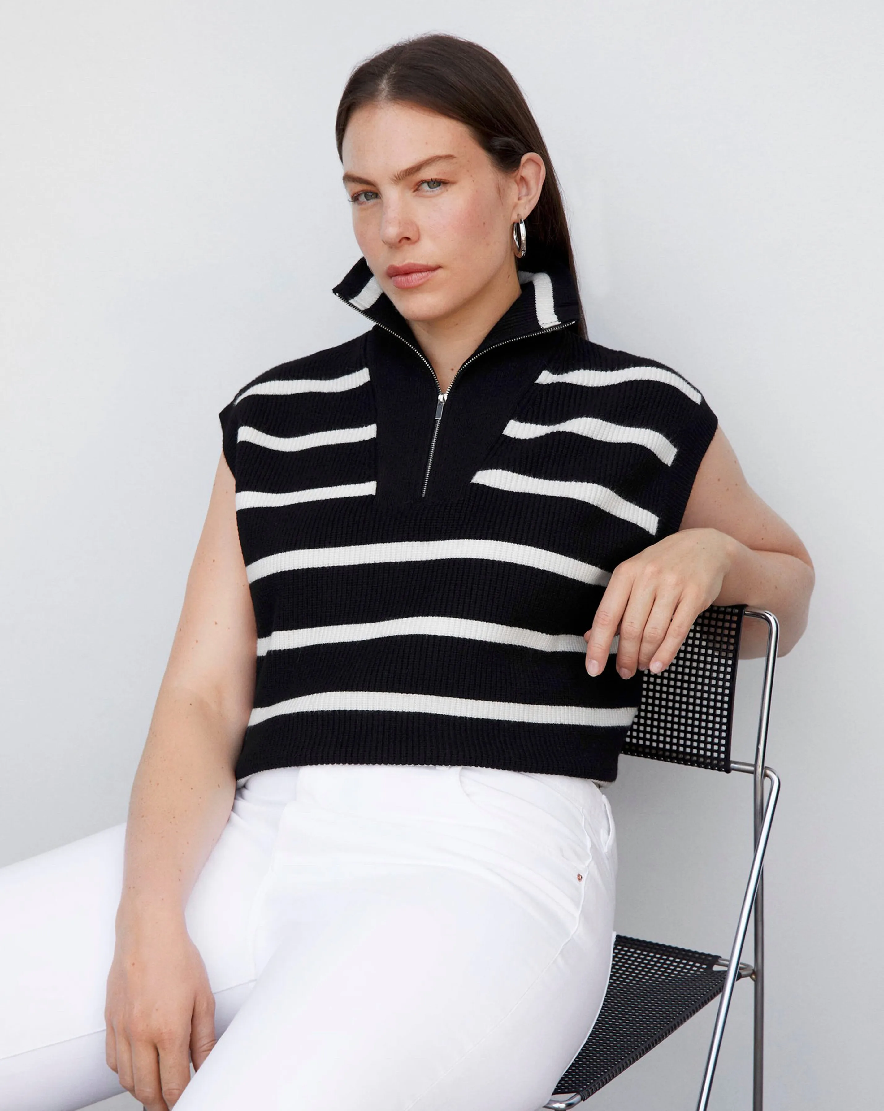 Mango Knitted Stripped Vest | Simply Be