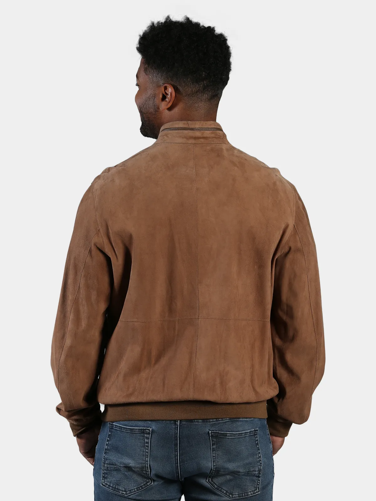 Man's Warm Sand Suede Leather Jacket (Reversible) - Day Furs