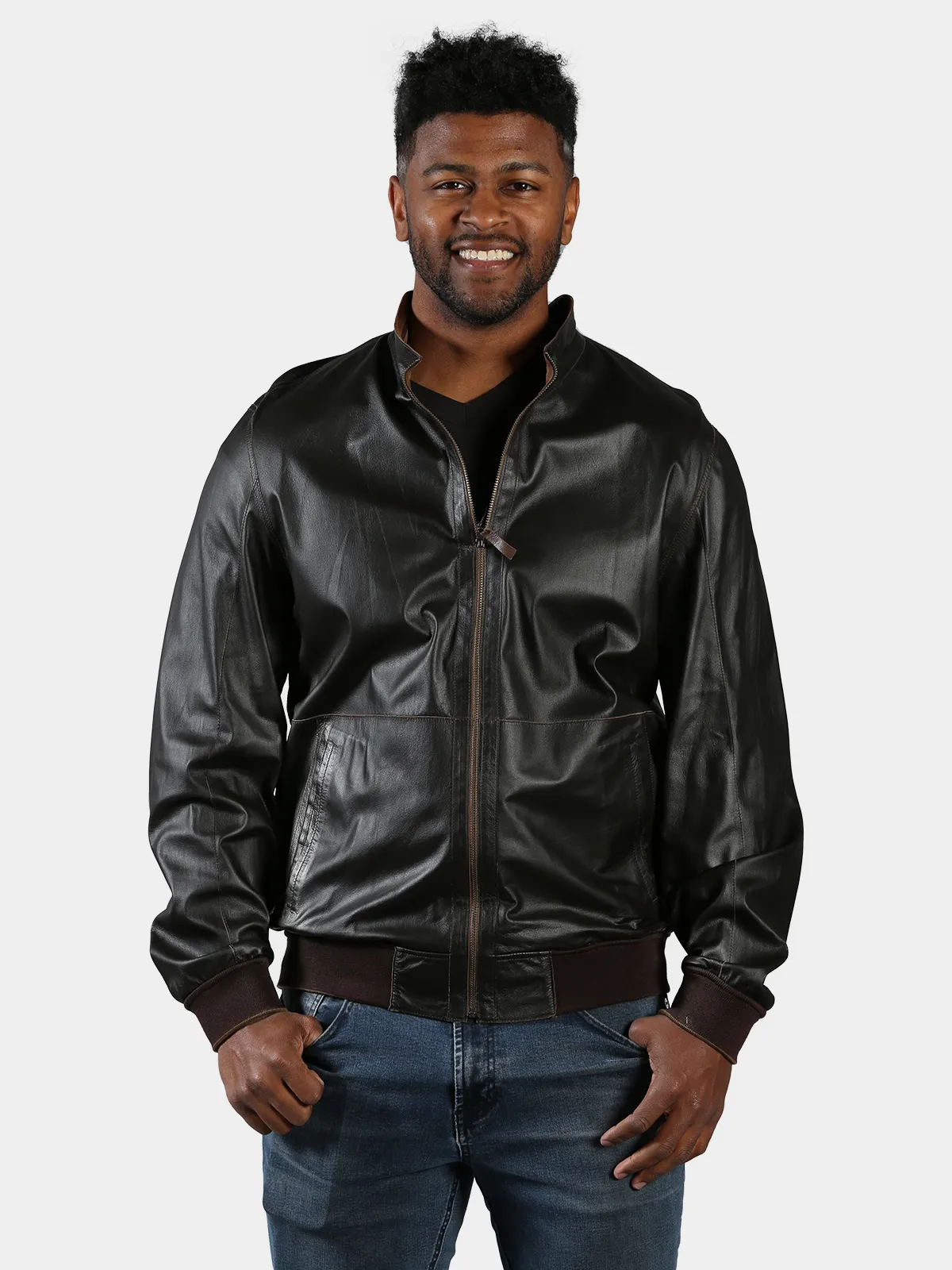 Man's Warm Sand Suede Leather Jacket (Reversible) - Day Furs