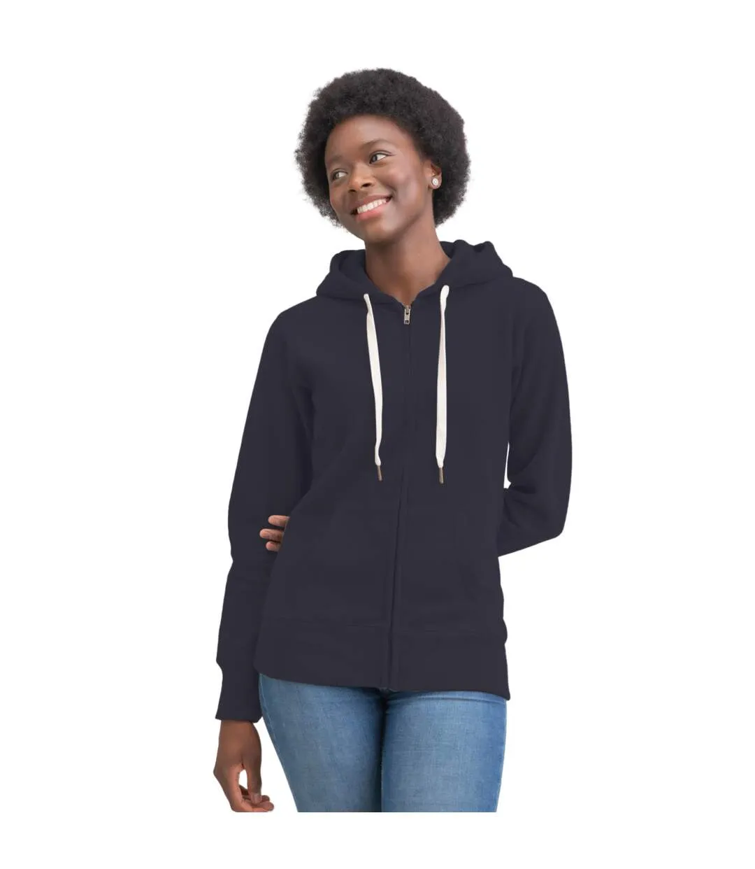 Mantis Womens/Ladies Superstar Zip Hooded Sweatshirt / Hoodie (Dark Navy) - UTBC2691