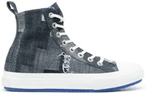 Marcelo Burlon County of Milan patchwork denim high-top sneakers Blue